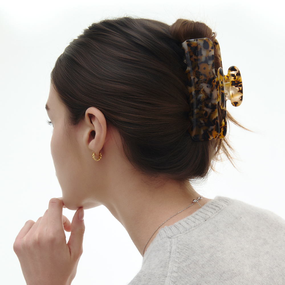  이에르로르 볼륨 스퀘어 헤어 집게핀 브라운 HL5H64502BRXXX