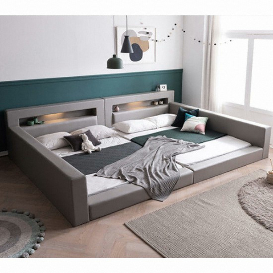 삼익가구 렉스 가드형 LED 패밀리침대 Q+Q (시리우스양모라텍스독립)_이미지