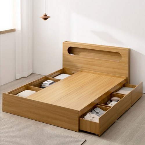 파로마 메이브 빅수납 LED침대 Q (본넬스프링)_이미지