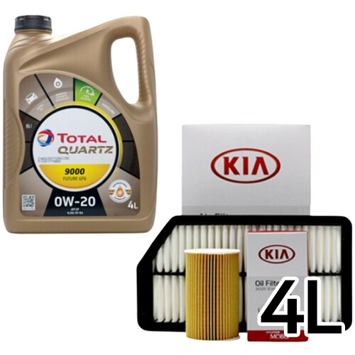 토탈 쿼츠 9000 퓨쳐 GF-6 0W20 4L + 순정필터 올뉴K3 가솔린이미지입니다. 누르면 해당 게시물로 새창이동합니다.