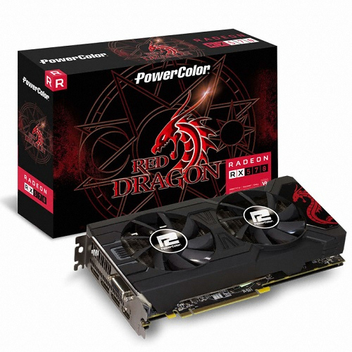 PowerColor 라데온 RX 570 레드드래곤 OC D5 4GB 백플레이트
