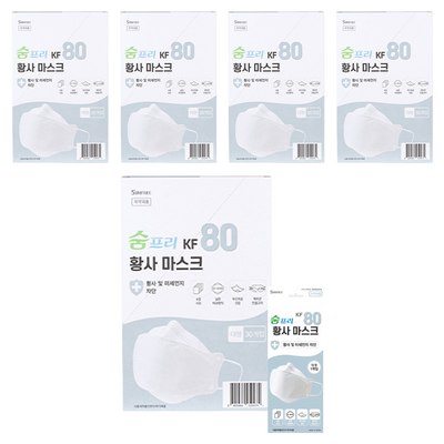 디스산업 숨프리 황사마스크 KF80 대형 (150매)