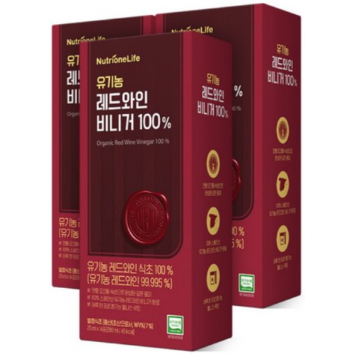 뉴트리원라이프 유기농 레드와인 비니거 100% 280ml (20ml x 14포) (3개)_이미지