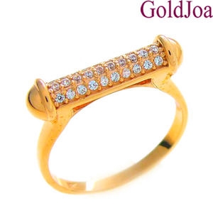 골드조아 14k 럭셔리 세련된 핑크골드 큐빅 14k반지 g-dr282_이미지