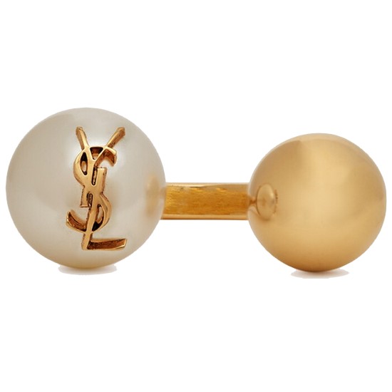 생로랑 메탈 YSL 펄 및 볼 반지 698278 Y1526 9366_이미지