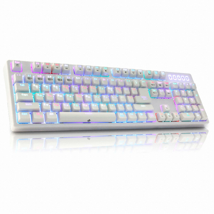 앱코 HACKER K6000 RGB 게이밍 기계식 카일 (화이트, 청축)_이미지