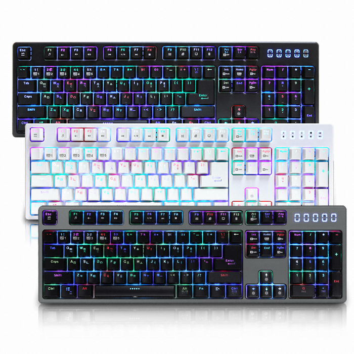 앱코 HACKER K6000 RGB 게이밍 기계식 카일 (화이트, 청축)_이미지