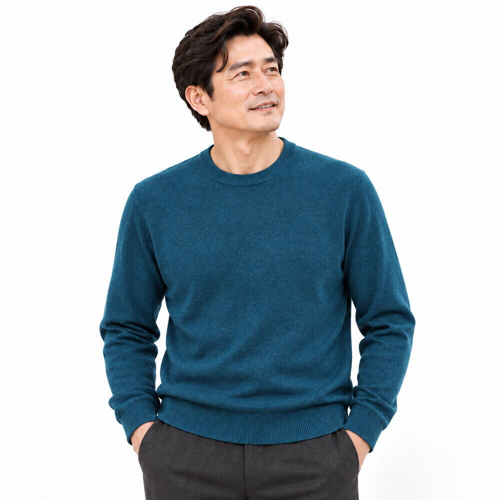 인디안 웰메이드 간편한 관리와 단정한 핏의 워셔블 가을 라운드넥 니트 BR5F-2001-8261
