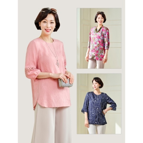 마담엘레강스 크리즈 인견 블라우스 3종
