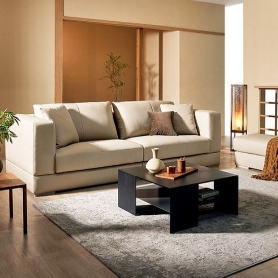 자코모 안드레아 슈렁큰 천연가죽 소파 4인용 (스툴포함)