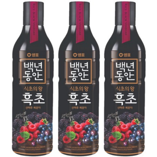백년동안 흑초 산머루 복분자 900ml (3개)_이미지