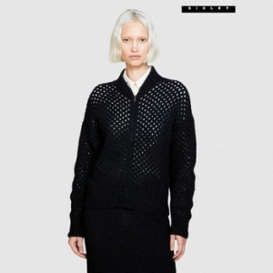 SISLEY 크로셰 니트 집업 3F_143WM500G_BK_이미지
