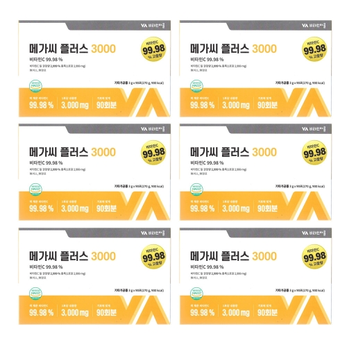 비타민마을 메가씨 플러스 3000 3g 90포 (6개)