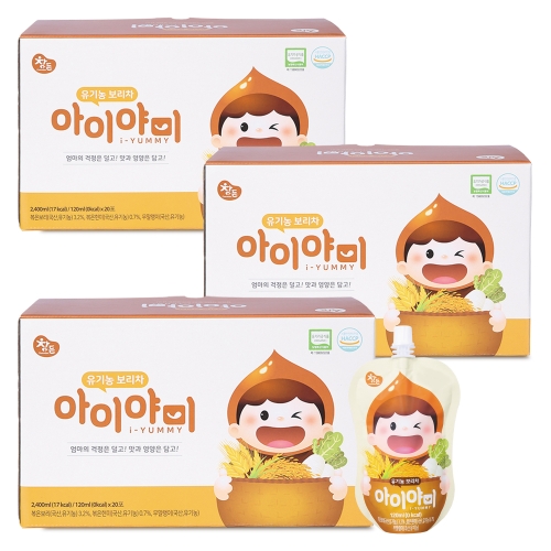 참든건강과학 참든 아이야미 유기농보리차 120ml (60개)