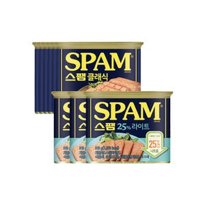 CJ제일제당 스팸 클래식 340g 6개 + 스팸 25% 라이트 340g 3개_이미지