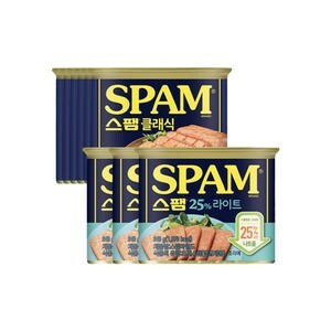 CJ제일제당 <b>스팸</b> 클래식 340g 6개 + <b>스팸</b> 25% 라이트 340g 3개