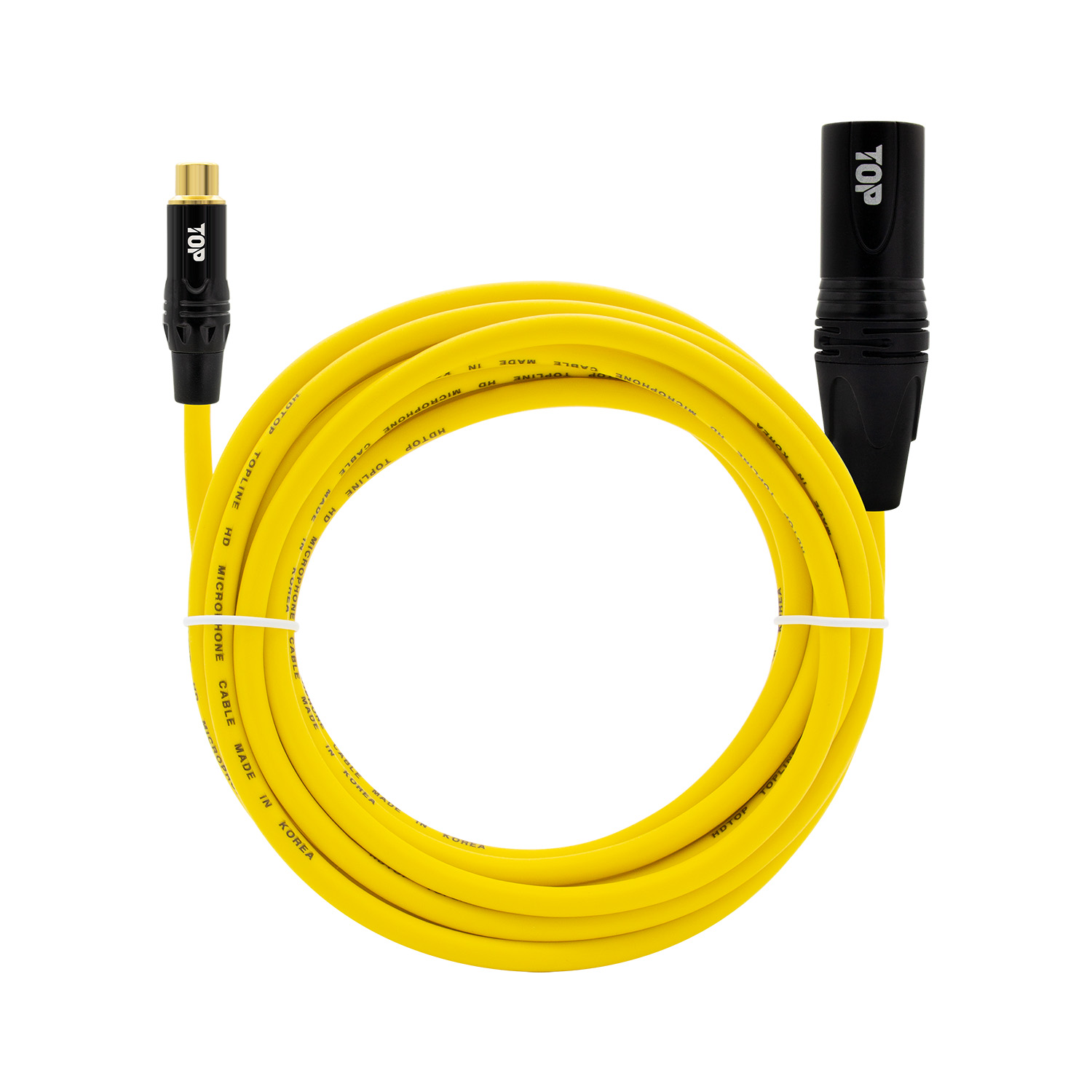 탑라인에이치디 HDTOP RCA 암 to XLR 수 케이블 블랙옐로우 (1m, HT-TP6123)