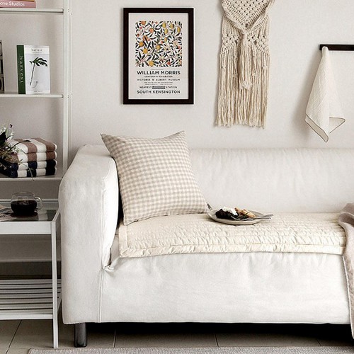 까사베르데 사계절 메리 베이지 광목 순면 누빔 소파패드 2인용