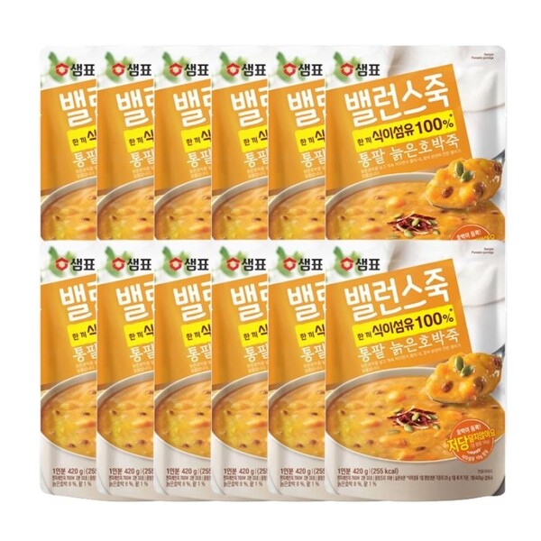 샘표식품 밸런스죽 통팥 늙은호박죽 420g (12개)_이미지