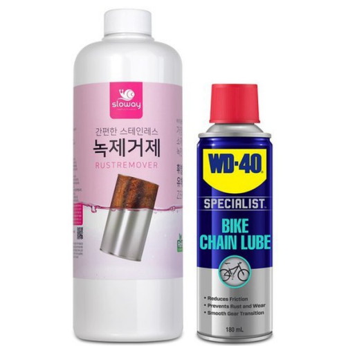 슬로웨이 스테인리스 녹제거제 1L + WD40 체인 윤활유 180ml (1세트)