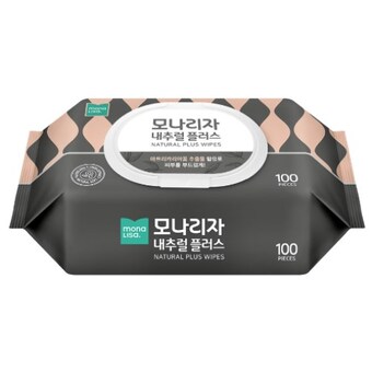 모나리자 내추럴 플러스 <b>물티슈</b> 캡형 <b>100매</b>
