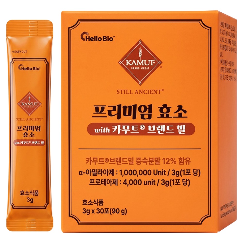 헬로바이오 프리미엄 효소 with 카무트 브랜드 밀 3g 30포