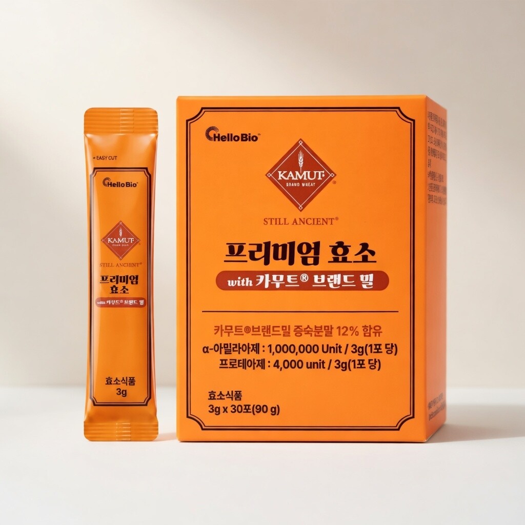 헬로바이오 프리미엄 효소 with 카무트 브랜드 밀 3g 30포 (1개)_이미지