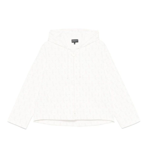 아르마니 엠포리오아르마니 엠포리오 화이트 프론트 투웨이 지퍼 드로우스트링 후드 EW001026 AF1000