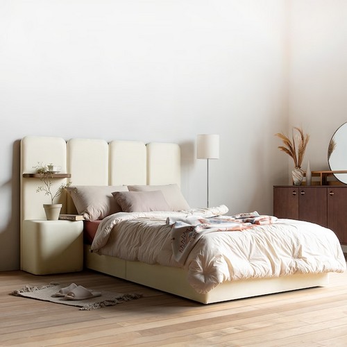 체나레 모스비 스퀘어 패브릭 침대 SS (매트별도)_이미지