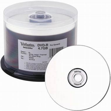 버바팀 DVD-R 4.7G 4x 케익 50장 프린터블_이미지