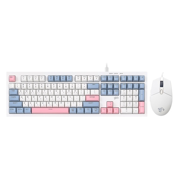 지클릭커 OFFICEPRO OPS50 사일런스 M 250 키보드 마우스 세트 (Skypink)_이미지