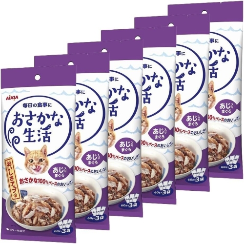 아이시아 생선생활 전갱이가 들어간 참치 파우치 OS-5 180g (60g x 3p) (6개)