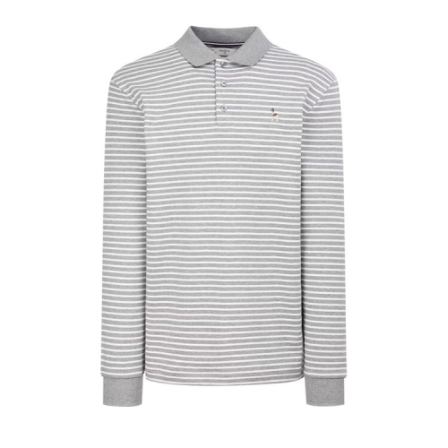 헤지스레이디스 그레이 스트라이프 면 긴팔카라티셔츠 WHTS4D303G2