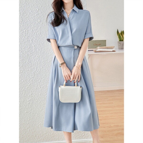 커스텀에이블 랩스타일 반팔 플레어 원피스_C2406OP611B_C_이미지