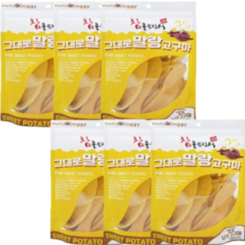 펫더맨 헬로도기 참좋은간식 그대로 말랑 고구마 넙적 250g (6개)