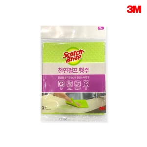 3M 스카치브라이트 천연펄프 행주 2매입 18 20cm 애플그린 / 자연생분해