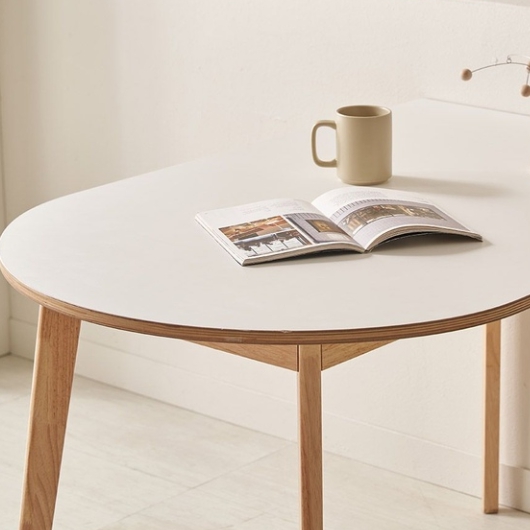 파로마 이프 밀리 반원 원목 식탁 1200 (의자4개)_이미지