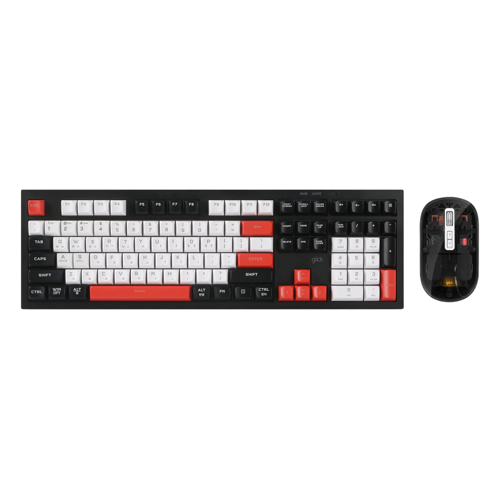 지클릭커 OFFICEPRO WMK80 사일런스 M 108 무선 키보드 마우스 세트 (Poker)_이미지