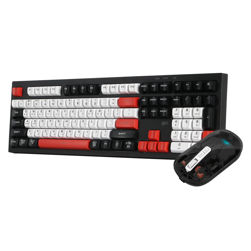 지클릭커 OFFICEPRO WMK80 사일런스 M 108 무선 키보드 마우스 세트 (Poker)_이미지