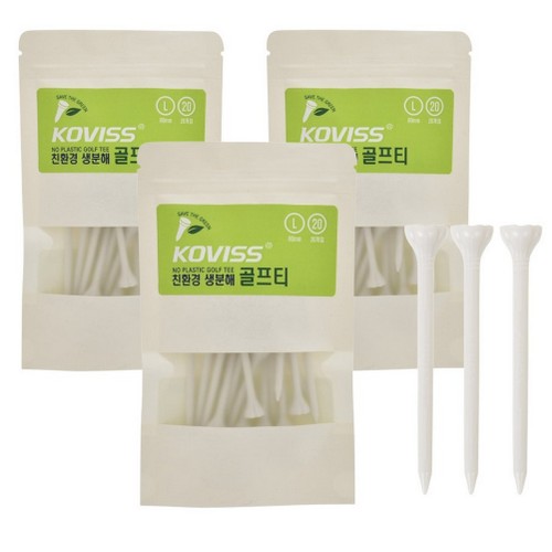코비스 친환경 생분해 골프티 롱티 80mm [60개]