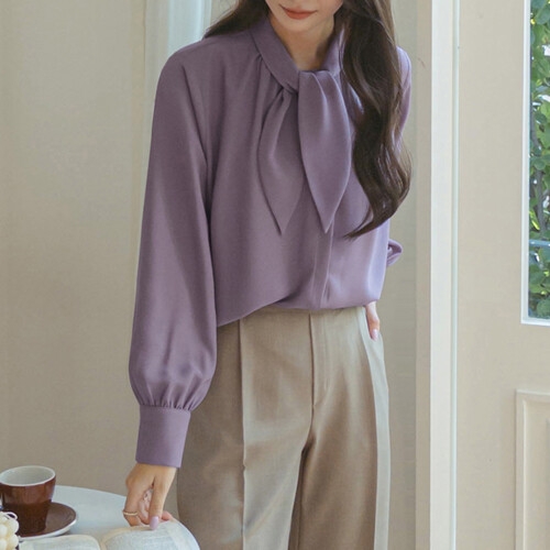  마이더스비 여성 로에트 타이 쉬폰 블라우스