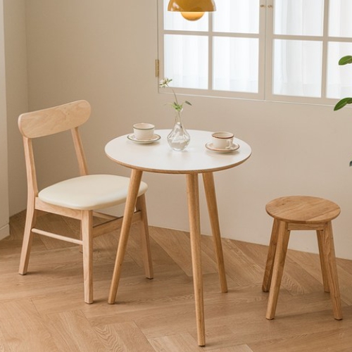 우드레이 소노 원목 원형 테이블 600