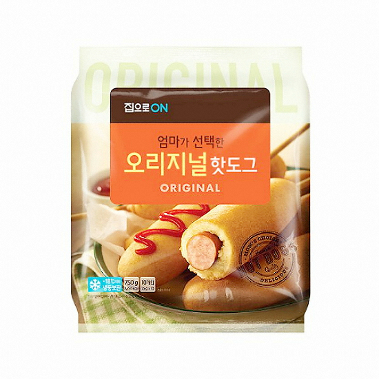 대상 청정원 집으로ON 엄마가 선택한 오리지널 핫도그 10개입 750g (3개)