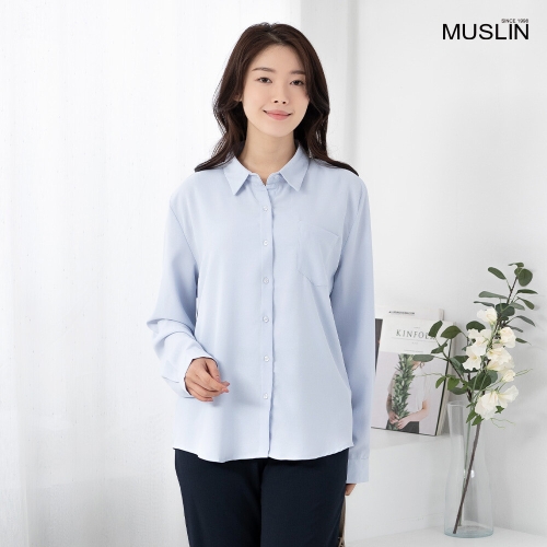 엄마옷 무지 포켓 긴팔 셔츠 NB515494 중년여성/50대/60대/70대/빅사이즈/할머니옷