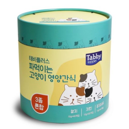 테비토퍼 테비플러스 짜먹이는 고양이 영양간식 참치+치킨+참치와새우 1.2kg (10g x 120p)[1개]
