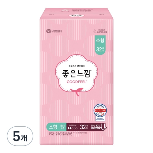 좋은느낌 오리지널 울트라슬림 날개 소형 32개 (5팩(160개))_이미지