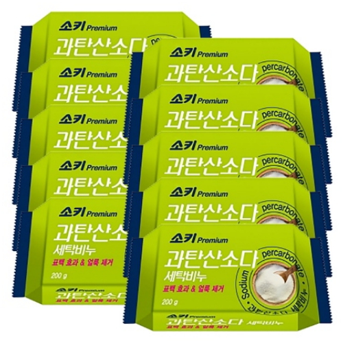  무궁화 소키 프리미엄 과탄산소다 세탁비누 200g [10개]