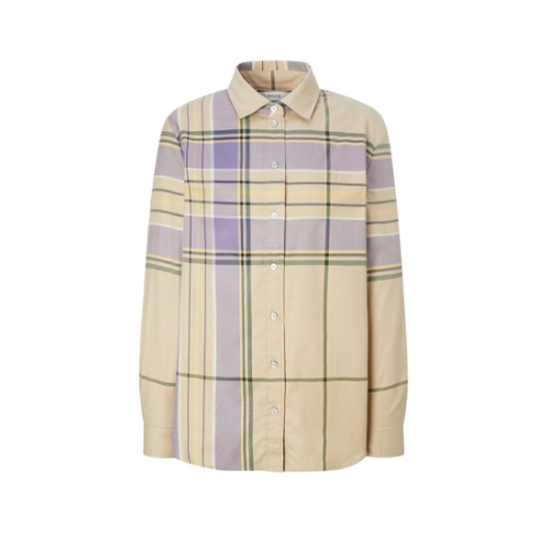 헤지스레이디스 여성 베이지 체크 면 긴팔셔츠 WSSH4DC81I2_이미지