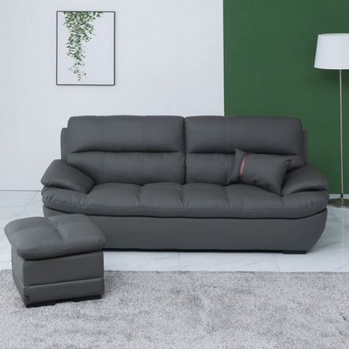 세계로가구 아론 가죽 소파 3인용 (스툴포함)_이미지