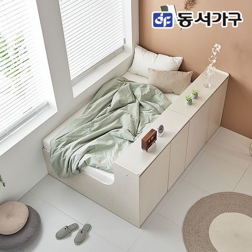  동서가구 네오 스누피 옷장 수납 겸용 파티션 침대 SS [독립스프링]